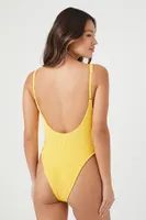 Women's Seamless One-Piece Swimsuit in Yellow Small