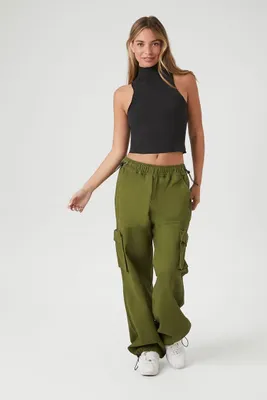 Women's Twill Toggle Drawstring Joggers Medium