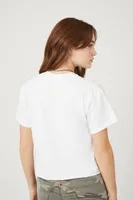 Women's Sublime Cropped Graphic T-Shirt in White, L/XL