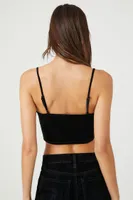 Women's Velvet Corset Cami in Black Small