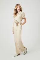 Women's Tie-Waist Wide-Leg Jumpsuit