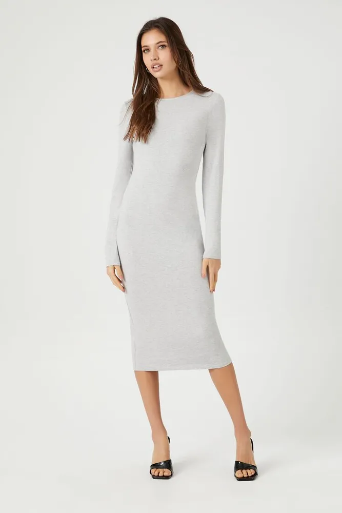 Women's Long-Sleeve Bodycon Midi Dress