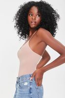 Women's Seamless Ribbed Bodysuit in Taupe Medium