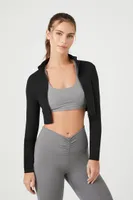 Women's Active Cropped Corset Jacket in Black Medium