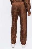 Men Chain Print Slim-Fit Pants in Dark Brown Large