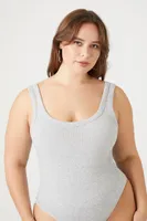 Women's Seamless Tank Bodysuit in Heather Grey, 2X