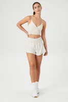 Women's Active Smocked Flare Shorts in Birch Small