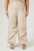 Women's Poplin Cargo Pants in Khaki, 1X