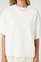 Women's Oversized Crew Neck T-Shirt in White Small