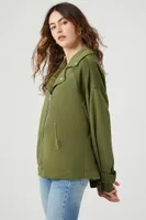 Women's French Terry Zip-Up Jacket in Olive Small