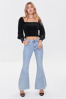 Women's Smocked Crop Top Black