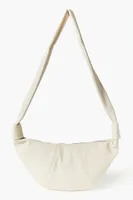 Women's Faux Leather Crescent Handbag in Cream