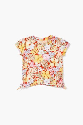 Girls Tropical Floral Tee (Kids) Red,