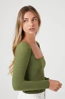 Women's Contour Square-Neck Top in Cypress Small