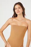 Women's Contour Fitted Tube Bodysuit in Cappuccino Small