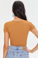 Women's Pointelle Knit Crop Top in Maple Small