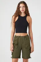 Women's Drawstring Cargo Bermuda Shorts