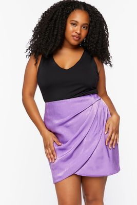 Women's Tulip-Hem Mini Skirt in Amethyst, 0X