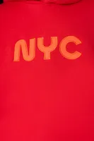 Women's Fleece Embroidered NYC Hoodie in Red Small