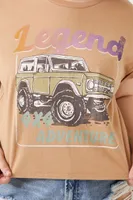 Women's Legend Graphic Muscle T-Shirt in Brown, 1X