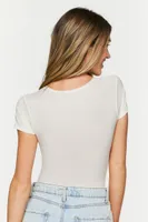 Women's Short-Sleeve Bodysuit in Vanilla Small