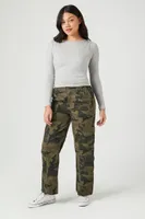 Women's Twill Camo Print Cargo Pants