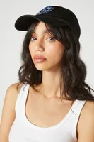 Palm Beach Embroidered Baseball Cap in Black/Blue