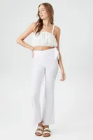 Women's Floral Eyelet Pants in White Medium