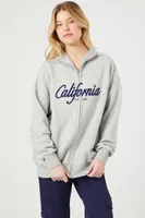 Women's Fleece California Zip-Up Jacket in Heather Grey Medium