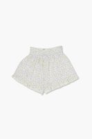 Girls Floral Print Shorts (Kids) in Cream, 11/12