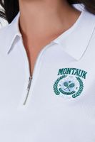 Women's Embroidered Montauk Top in White, 1X