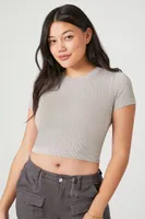 Women's Seamless Cropped T-Shirt in Goat Large