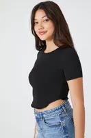 Women's Curved-Hem Cropped T-Shirt Small