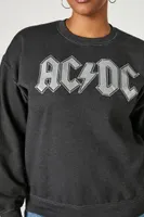 Women's ACDC Graphic Fleece Pullover in Charcoal, 0X