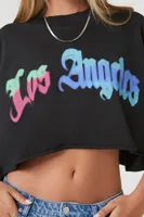 Women's Los Angeles Graphic Cropped T-Shirt Black