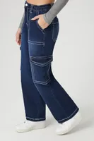 Women's Contour Cargo Jeans in Dark Denim Large