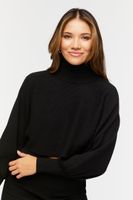 Women's Ribbed Sweater & Mini Skirt Set in Black, XXL