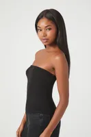 Women's Ribbed Knit Tube Top in Black Medium