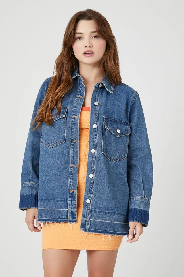 Blue B Embellished Denim Cropped Jacket - Blue Small, Women's