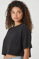 Women's Cropped Cotton Crew T-Shirt