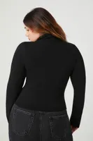 Women's Fitted Turtleneck Sweater Black,