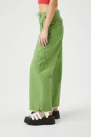 Women's Drawstring Wide-Leg Cargo Pants in Pepper Green, XS