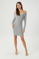 Women's Open-Shoulder Sweater Mini Dress Harbor