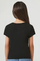 Girls Rhinestone New York T-Shirt (Kids) in Black, 11/12