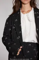 Women's Hello Kitty Striped Blazer in Black Medium