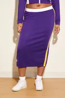 Women's Los Angeles Lakers Midi Skirt in Purple, 1X