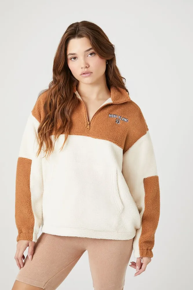 Women's Faux Shearling Mont Blanc Pullover in Brown Large