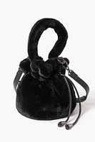 Women's Faux Fur Crossbody Bag in Black