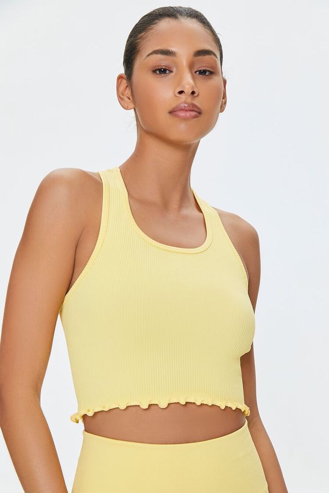 Women's Active Seamless Cropped Tank Top in Mimosa Small