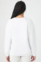 Women's Fleece London Graphic Pullover in White Medium